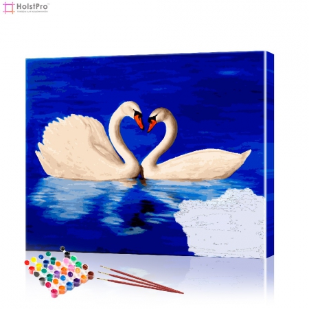 Картина по номерам "Красивые лебеди" PBN0160, размер 40х50 см