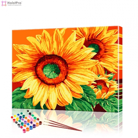 Картина по номерам "Цветы подсолнухи" PBN0275, размер 40х50 см