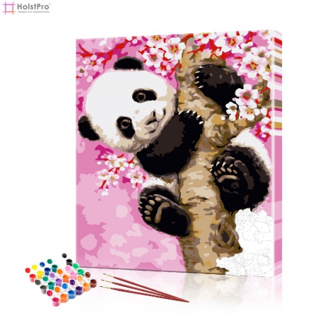 Картина по номерам "Панда на сакуре" PBN0641, размер 40х50 см