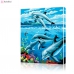 Картина по номерам "Стая дельфинов" PBN0691, размер 40х50 см