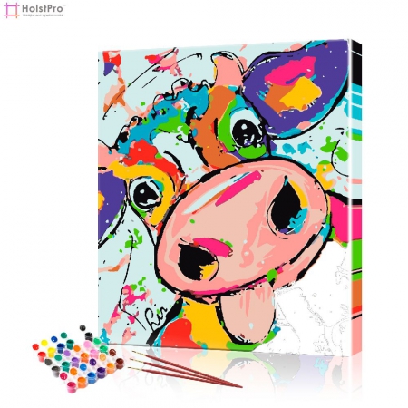 Картина по номерам "Цветная корова" PBN0703, размер 40х50 см