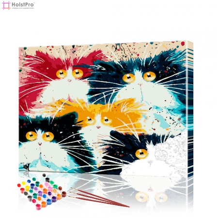 Картина по номерам "Смешные коты" PBN0561, размер 40х50 см