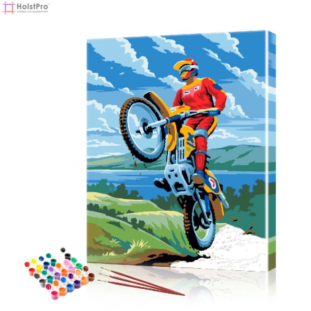 Картина по номерам "Мотоциклист" PBN0677, размер 40х50 см