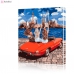 Картина по номерам "Три подруги в красном авто" PBN0951, размер 40х50 см