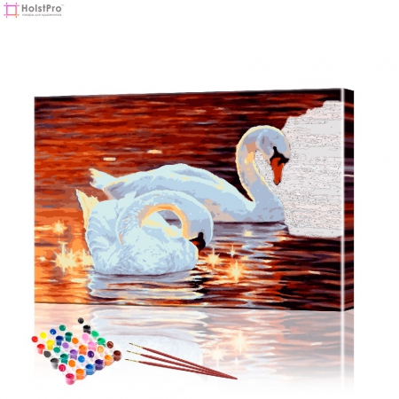 Картина по номерам "Лебеди" PBN0186, размер 40х60 см