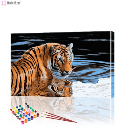 Картина по номерам "Тигр в озере" PBN0226, размер 40х60 см