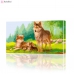 Картина по номерам "Семья волков в лесу" PBN0258, размер 40х70 см