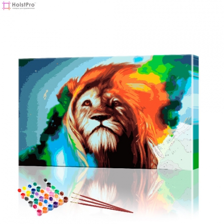 Картина по номерам "Огненный лев" PBN0262, размер 40х70 см