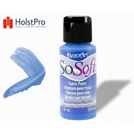Краска для ткани, SoSoft, DecoArt (29мл), акриловая, Синяя