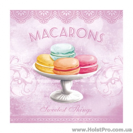 Салфетки для декупажа, "Macarons", розовые, 33*33 см, 18,5 г/м2, 20 шт