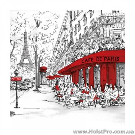 Салфетки для декупажа, "Улица в Париже", 33*33 см, 18,5 г/м2, 20 шт